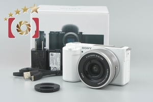 【中古】SONY ソニー α VLOGCAM ZV-E10 ホワイト パワーズームレンズキット シャッター回数僅少 元箱付き