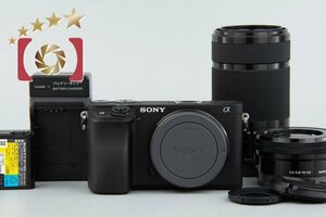 １円出品 SONY ソニー α6400 ILCE-6400Y ダブルズームレンズキット ブラック シャッター回数僅少【オークション開催中】