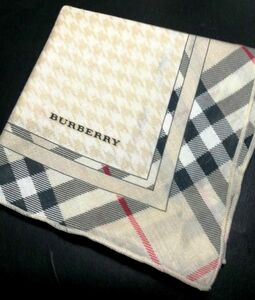 BURBERRY　バーバリー　ハンカチ　スカーフ　[ノバチェック×グレンチェック]裾フリル