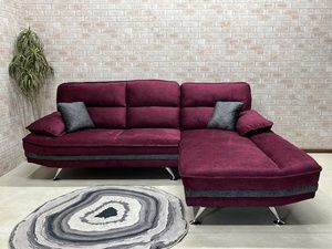 # free shipping ( Hokkaido * Tohoku * Okinawa is excepting )# couch sofa / smooth Tec / large / wine red / unused goods 