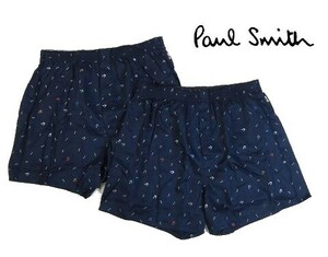 E月05468新品▼ ポールスミス トランクス 2枚セット 【 L 】 マルチストライプ パンツ 下着 アンダーウエア Paul Smith ネイビー系