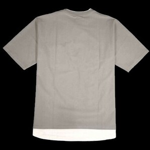 E水05335新品▼ ビームス BEAMS フェイクレイヤード 半袖Tシャツ 【 XL 】 半袖カットソー Tシャツ 重ね着 接触冷感生地 ベージュ系の画像2