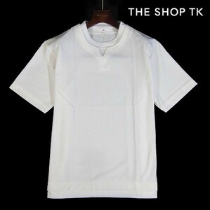 E月05267新品▼ タケオキクチ Fレイヤード キーネック 半袖Tシャツ 【 M 】 半袖カットソー 重ね着 Tシャツ THE SHOP TK 白系