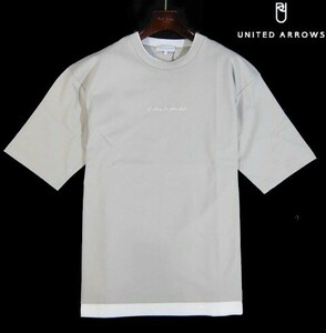 E火05097新品▼ ユナイテッドアローズ フェイクレイヤー 半袖カットソー 【 L 】 半袖Tシャツ 重ね着 Tシャツ UNITED ARROWS ナチュラル系