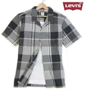 E日05652新品▼ リーバイス オープンカラーシャツ 半袖シャツ 【 日本サイズM 】 胸ポケットブランドタブ Levi's グレー系