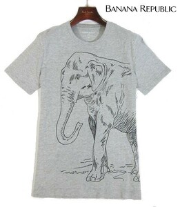 ※火056新品▼ バナナリパブリック 半袖カットソー 【 M 】 プリント 半袖Tシャツ BANANA REPUBLIC Tシャツ グレー系