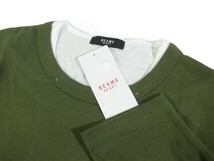 E土05407新品▼ ビームス BEAMS フェイクレイヤー ロングスリーブTシャツ 長袖Tシャツ 【 M 】 長袖カットソー 重ね着 ロンT オリーブ系_画像4