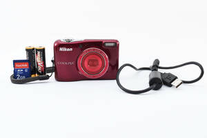 【良品】 ニコン Nikon クールピクス COOLPIX L32 レッド コンパクトデジタルカメラ #2135574