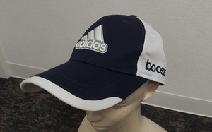 1 jpy start ~ beautiful goods!! Adidas Golf mesh cap navy blue hat . middle . measures . free size ④