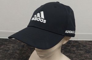 1 jpy ~ beautiful goods!! Adidas Golf cap hat . middle . measures . popular black free size ①