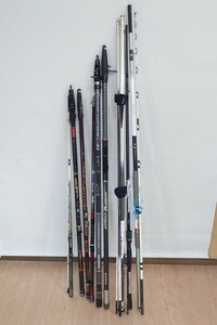 [1 jpy start ] fishing rod 9 pcs set set sale fishing gear .. rod [ used ]