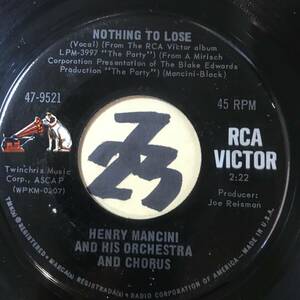 試聴 女性ソフトロック HENRY MANCINI AND HIS ORCHESTRA AND CHORUS NOTHING TO LOSE 両面NM 