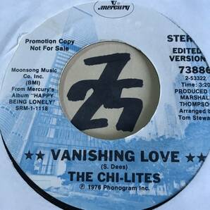 試聴 シカゴ・アーバン・ソウル推薦 THE CHI-LITES VANISHING LOVE / I TURN AWAY 両面NM イントロからドラマの予感の画像1