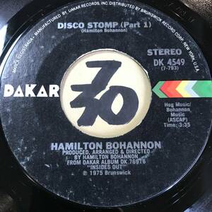 試聴 HAMILTON BOHANNON DISCO STOMP PT1 PT2 両面NM 