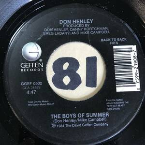 試聴 MTVクラシック80S DON HENLEY THE BOYS OF SUMMER 両面NM 