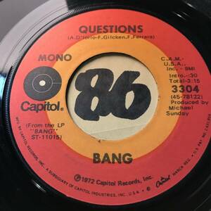 試聴 BANG QUESTIONS 両面VG++ SOUNDS EX 1972 HARD ROCK 