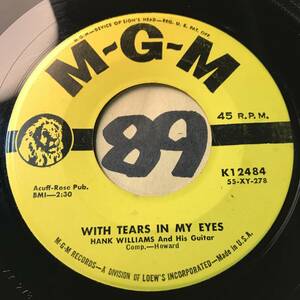 試聴 HANK WILLIAMS AND HIS GUITAR WITH TEARS IN MY EYES 両面EX+ 1957 