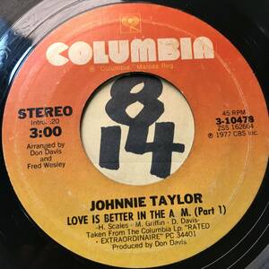 試聴 JOHNNIE TAYLOR LOVE IS BETTER IN THE A.M. PT1 VG++ SOUNDS EX / PT2 VG++