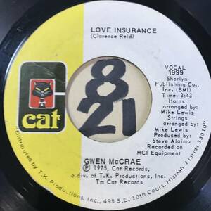 試聴 ブロウフライ・プレゼンツ GWEN McCRAE LOVE INSURANCE 両面VG++ SOUNDS EX 1975