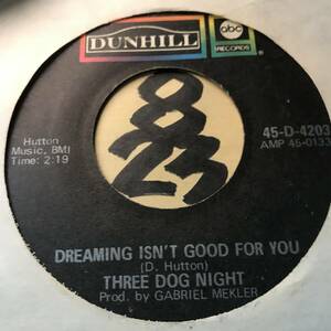 試聴 THREE DOG NIGHT DREAMING ISN’T GOOD FOR YOU 両面VG++ SOUNDS EX 