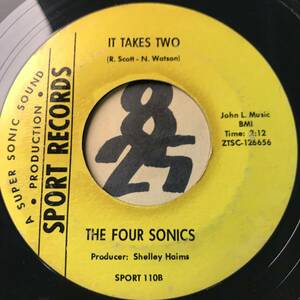  прослушивание 1967 год te Toro ito* местный * душа THE FOUR SONICS IT TAKES TWO двусторонний EX барабан * break 