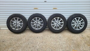 13×5.00B +35 155/80R13 PCD 100/4穴 YOKOHAMA BluEarth ES32 2022年製 タイヤ アルミ ホイール4本セット ヴィッツ パッソ ブーン