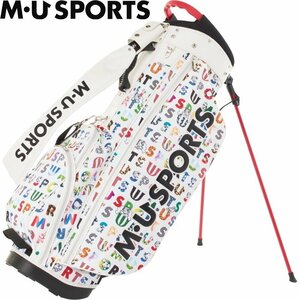 ★MUスポーツ 703J1108 カラフルロゴプリント総柄 スタンド キャディバッグ（アイボリー）★MU SPORTS★