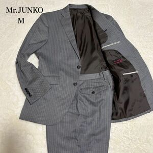 メンズ スーツ セットアップMr.JUNKO サイズM相当165㎝　グレーストライプ