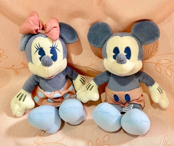 ディズニー ミッキー&ミニー くすみカラー ぬいぐるみ アミューズメント