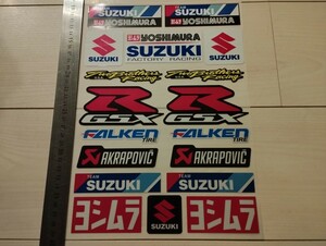 SUZUKI ステッカー　19枚セット（1シート分）スズキステッカー　バイクステッカー　GSX-R レーシングステッカー　moto motoGP　防水