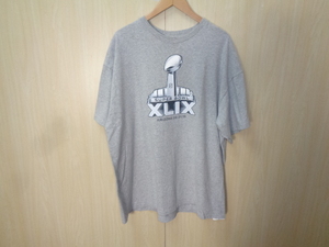 b1◆NFL TEAM APPAREL プリントTシャツ◆ナショナル・フットボール・リーグ サイズ2XL グレー 半袖Tシャツ ポリコットン Tee SUPER BOWL 6E