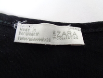 b6◆ZARA COLLECTION ラグランインナーTシャツ◆ザラ レディース サイズ不明 ブラック 半袖Tシャツ タグ欠損 ゆうパケット発送 6E_画像4