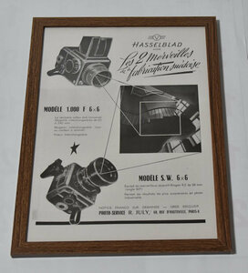 HASSELBLAD　１９５５年　ハッセルブラッド　フランス雑誌　オリジナル広告　額付