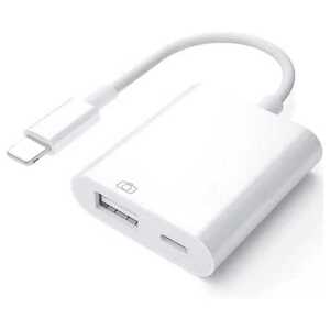 Lightning USB カメラ アダプタ iPhone/iPad専用 ライトニングカメラ変換アダプター 双方向 データ転送 OTG機能 高速