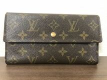 美品■ LOUIS VUITTON ルイヴィトン M61725 モノグラム ポシェット ポルトモネ クレディ 二つ折り 長財布 ブラウン系 ポルトフォイユ _画像1