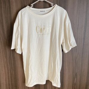 しまむら ロゴ Tシャツ シンプル Lサイズ ホワイト