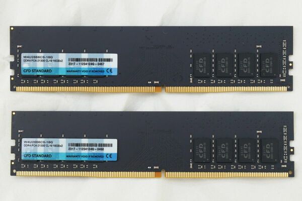 CFD DDR4-2666 16GB 2本 32GBセット 動作確認済