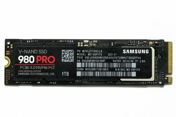 SAMSUNG 980 PRO 1TB NVMe PCIe 4.0 SSD 動作確認済