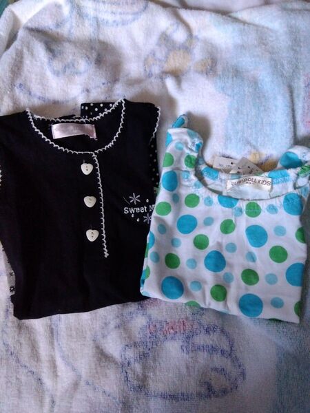 ノースリーブ ワンピース ドット柄 トップス Tシャツ 90センチ 2枚セット 新品未使用 女の子 子供服