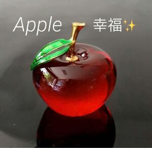 りんご　アップル　置物　クリスタル　水晶　縁起物　風水　オブジェ　開運　幸福