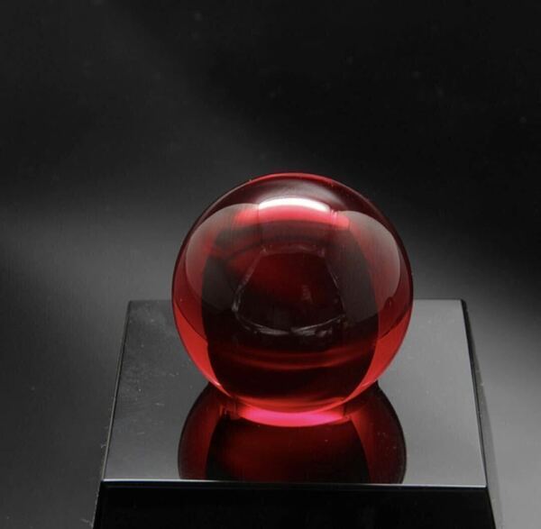 クリスタルボール　水晶　レッド　赤　5cm 水晶玉　開運　縁起物　インテリア