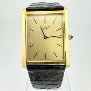  прекрасный товар рабочий товар SEIKO CREDOR Seiko Credor 14K 5930-5090 чистое золото stain задний мужские наручные часы Gold 