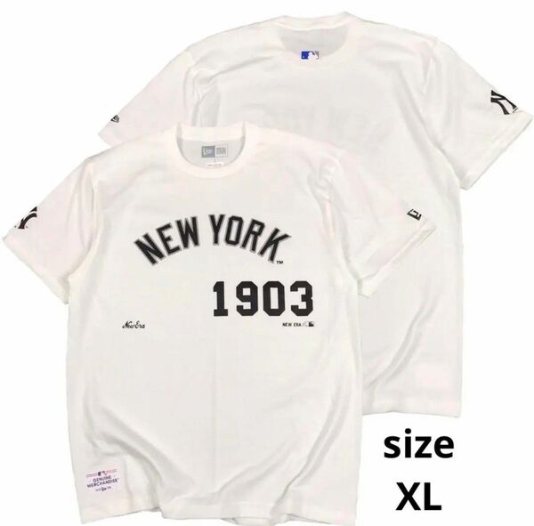 ヤンキース NY　半袖 Tシャツ　白 XL　ベースボール　野球 スポーツ観戦 メジャー 新品 送料無料