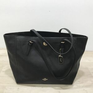 COACH コーチ ロゴ チャーム ターンロック トートバッグ ビジネス 大容量 A4 レディース メンズ レザー ブラック[C4231]