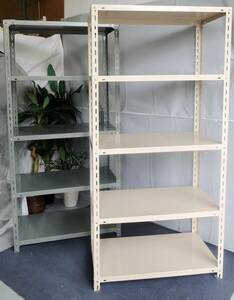 *.6540 steel rack 2 point * gray / beige / same size /5 step / assembly type / office storage / storage shelves / details photograph several equipped / Sagawa 2 mouth 