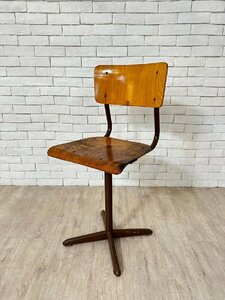4478 ドイツ アンティーク 椅子 チェア 木製 1950年代 ブルックリン インダストリアル モダン 高さ89cm 幅38.5cm 奥行き44cm abb