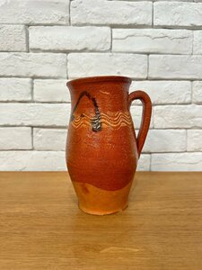 5026 ルーマニア アンティーク 1900年製 花瓶 壺 陶器製 花瓶 カントリー インダストリアル ジャンク 高さ20cm 幅14cm 奥行き12cm baa