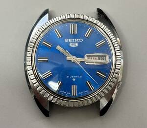 セイコー5 seiko 青文字盤　変わりベゼル　6119-7040