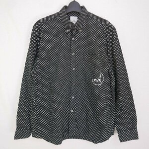 uniform experiment ユニフォームエクスペリメント BACK CONCEALED POCKET BIG B.D SHIRT ピンドット 長袖ボタンダウン シャツ水玉 BLACK 2