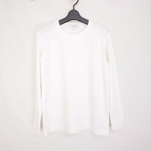 STUDIOUS ステュディオス メンズ トップス クルーネック 長袖Tシャツ カットソー無地 ロンT 白WHITE 1